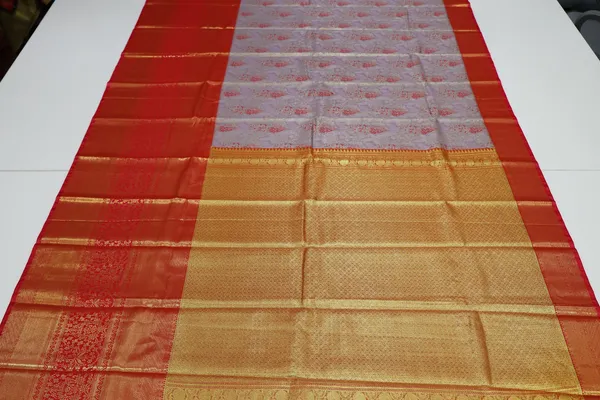 Lavender_Gold_Dharmavaram_Inspired_Semi_Silk_Saree_With_Wide_Contrast_Border