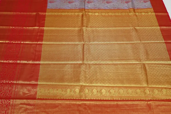 Lavender_Gold_Dharmavaram_Inspired_Semi_Silk_Saree_With_Wide_Contrast_Border