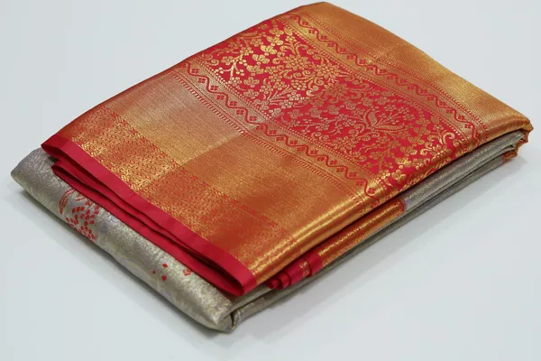 Lavender_Gold_Dharmavaram_Inspired_Semi_Silk_Saree_With_Wide_Contrast_Border