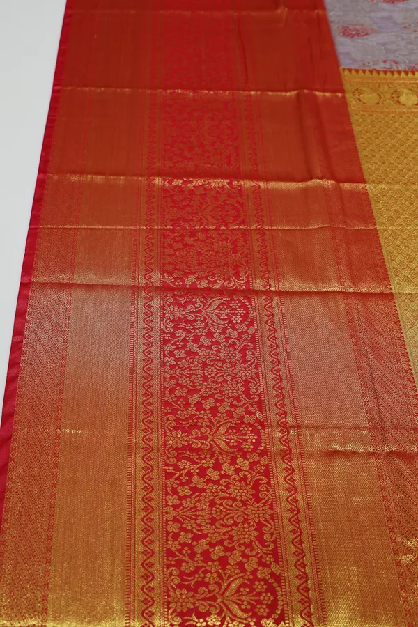 Lavender_Gold_Dharmavaram_Inspired_Semi_Silk_Saree_With_Wide_Contrast_Border