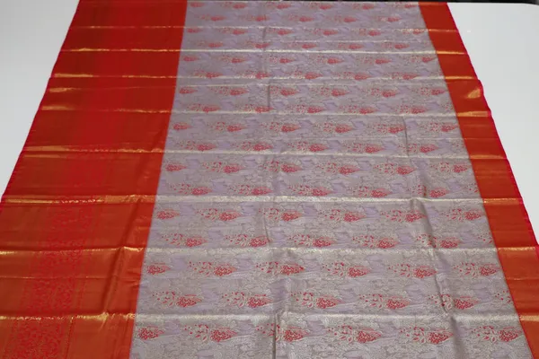Lavender_Gold_Dharmavaram_Inspired_Semi_Silk_Saree_With_Wide_Contrast_Border