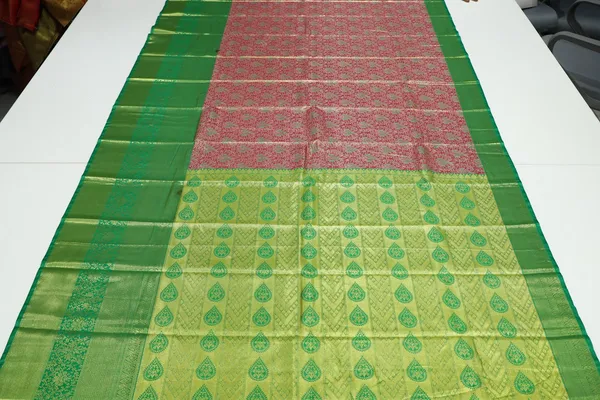 Pink_Gold_Gadwal_Inspired_Semi_Silk_Saree_With_Wide_Contrast_Border