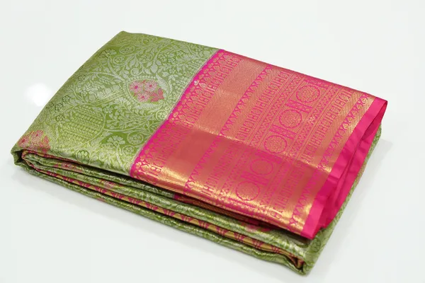 Olive_Green_Uppada_Inspired_Semi_Silk_Saree_With_Small_Self_Border
