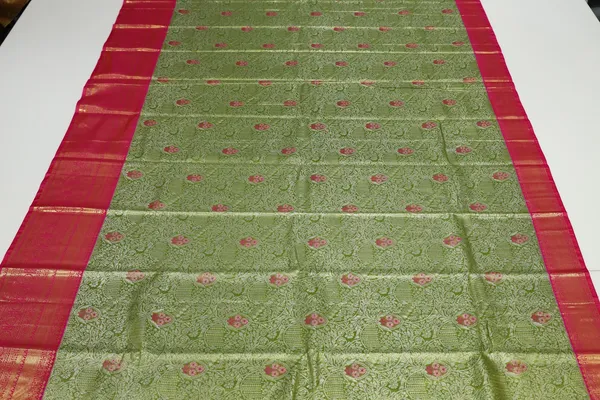 Olive_Green_Uppada_Inspired_Semi_Silk_Saree_With_Small_Self_Border