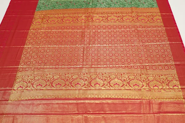 Aqua_Blue_Gadwal_Inspired_Semi_Silk_Saree_With_Wide_Contrast_Border