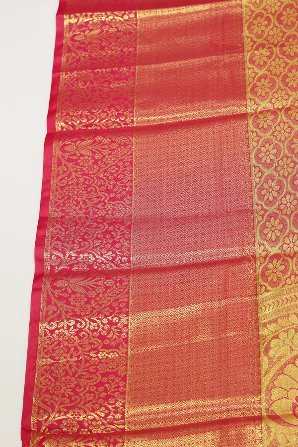 Aqua_Blue_Gadwal_Inspired_Semi_Silk_Saree_With_Wide_Contrast_Border