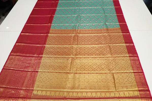 Rani_Pink_Dharmavaram_Inspired_Semi_Silk_Saree_With_Wide_Contrast_Border
