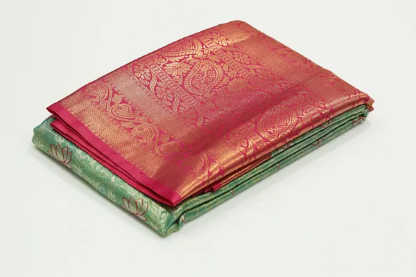 Rani_Pink_Dharmavaram_Inspired_Semi_Silk_Saree_With_Wide_Contrast_Border