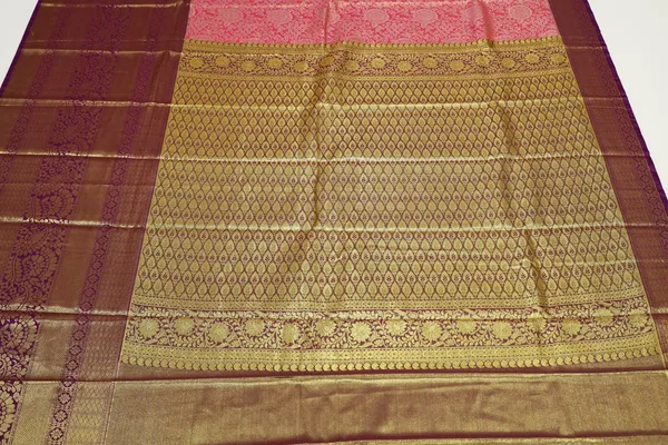 Coral_Red_Kanchipuram_Inspired_Semi_Silk_Saree_With_Wide_Contrast_Border