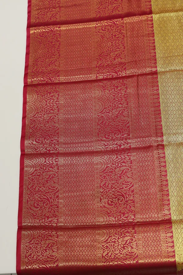 Mustard_Gold_Dharmavaram_Inspired_Semi_Silk_Saree_With_Wide_Contrast_Border