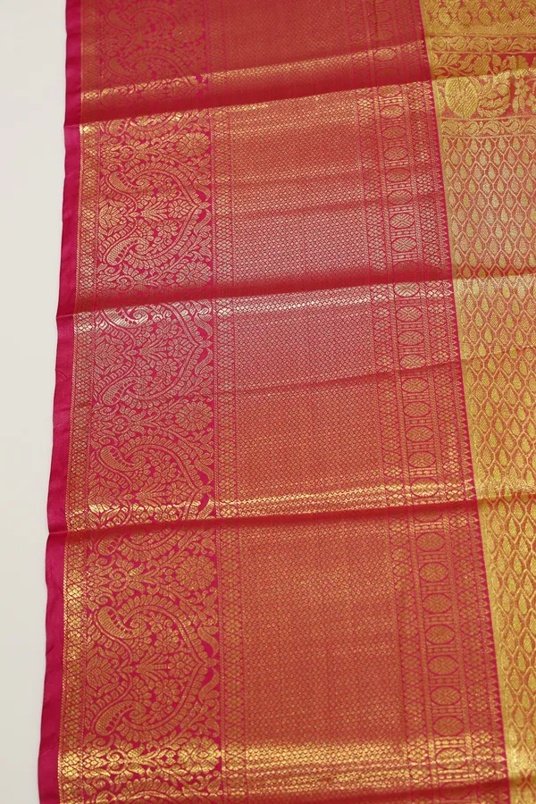 Teal_Green_Gadwal_Inspired_Semi_Silk_Saree_With_Wide_Contrast_Border