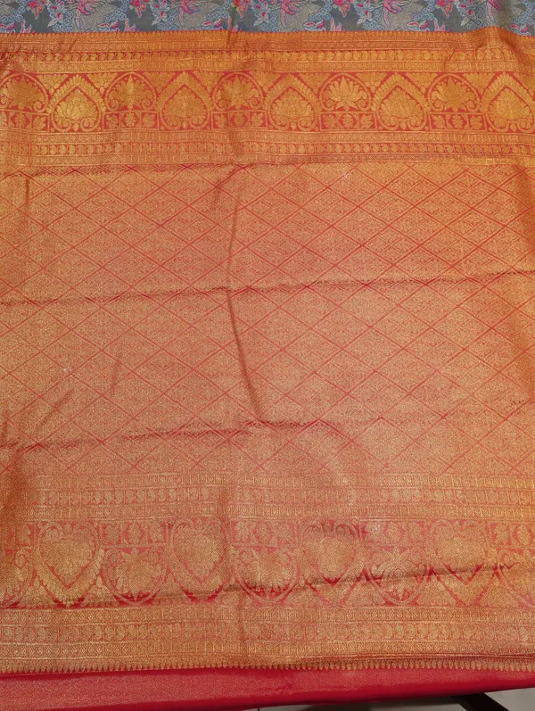 Olive_Grey_Uppada_Inspired_Semi_Silk_Saree_With_Mustard_Zari_Border
