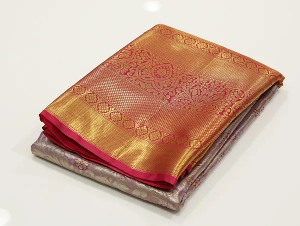 Antique_Gold_Dharmavaram_Inspired_Semi_Silk_Saree_With_Wide_Contrast_Border