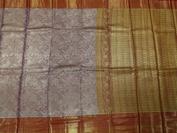 Antique_Gold_Dharmavaram_Inspired_Semi_Silk_Saree_With_Wide_Contrast_Border