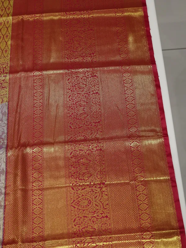Antique_Gold_Dharmavaram_Inspired_Semi_Silk_Saree_With_Wide_Contrast_Border