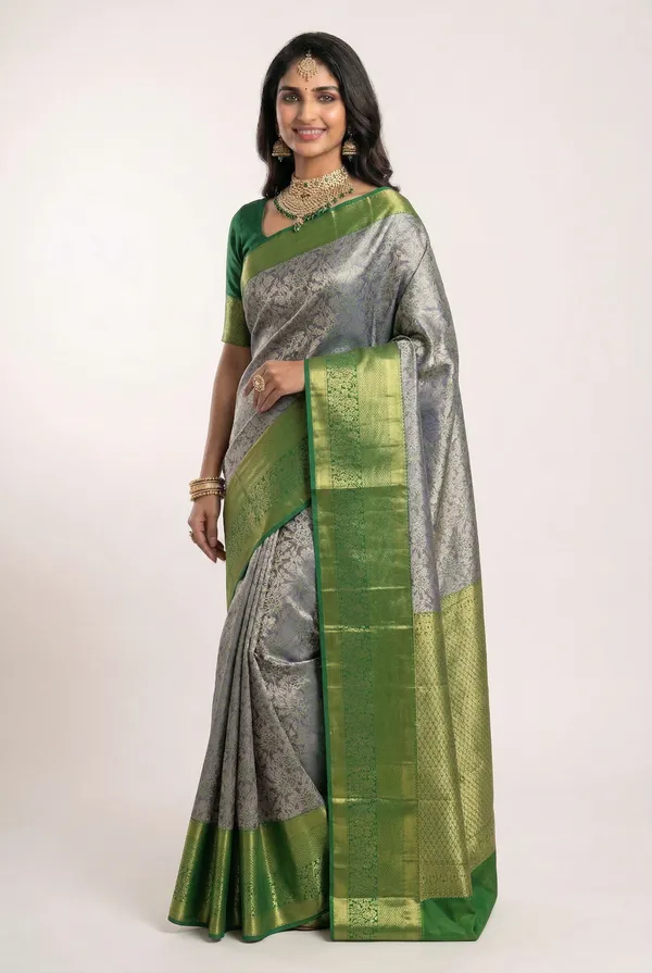 Lime_Green_Uppada_Inspired_Semi_Silk_Saree_With_Small_Self_Border
