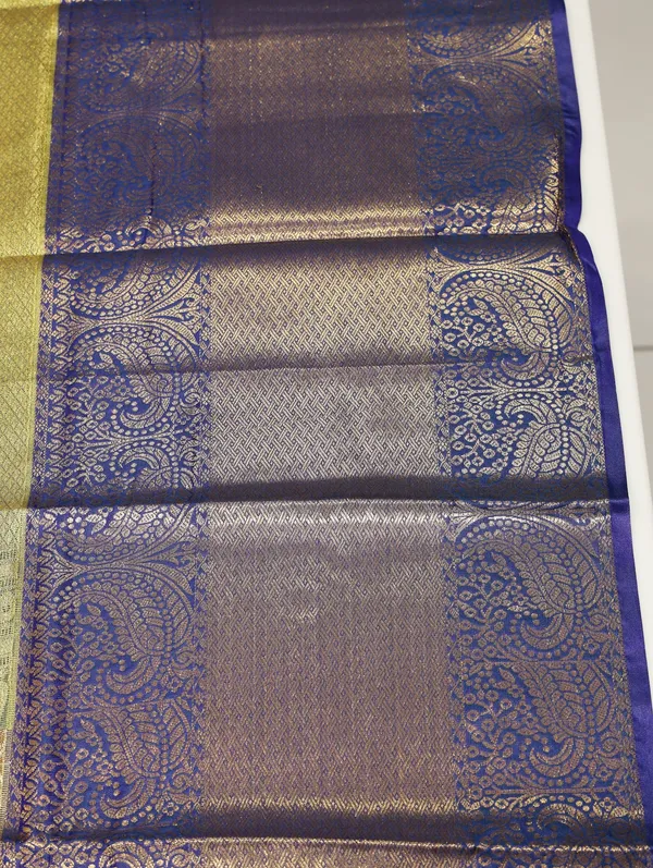 Antique_Gold_Kanchipuram_Inspired_Semi_Silk_Saree_With_Royal_Blue_Wide_Border