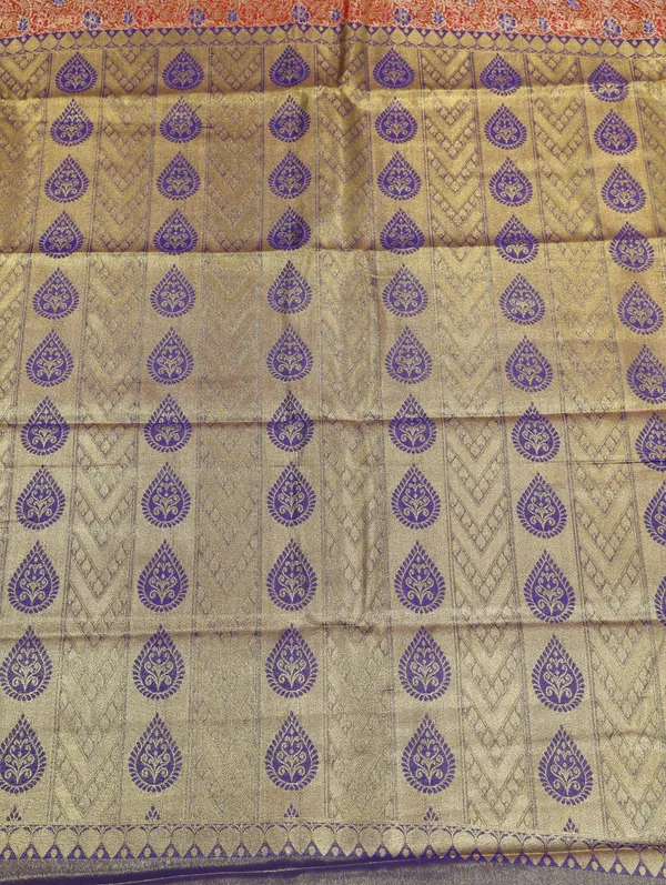 Teal_Green_Gadwal_Inspired_Semi_Silk_Saree_With_Wide_Contrast_Border