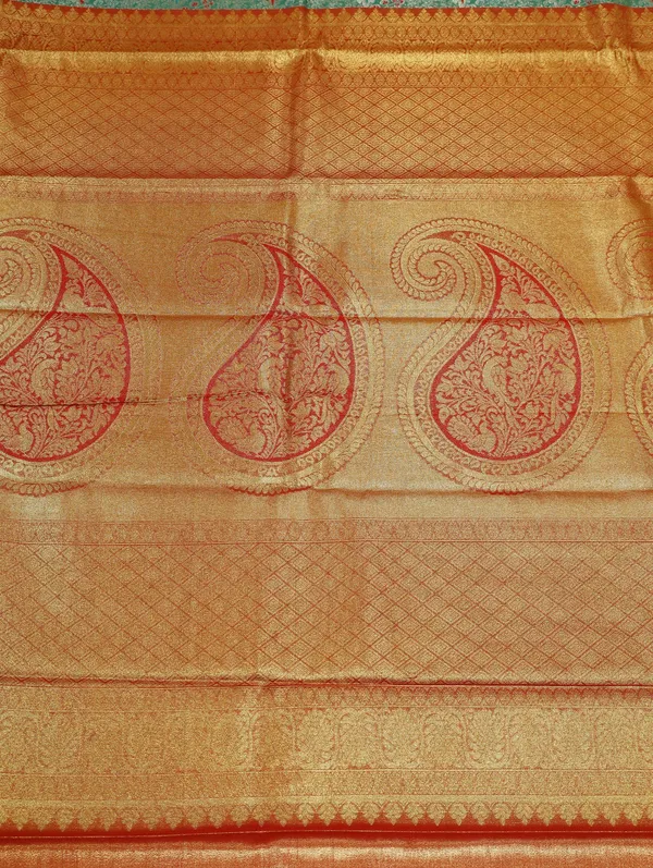 Mustard_Gold_Kanchipuram_Inspired_Semi_Silk_Saree_With_Wide_Contrast_Border