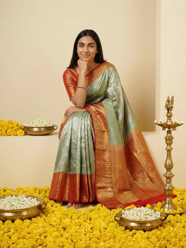 Mustard_Gold_Kanchipuram_Inspired_Semi_Silk_Saree_With_Wide_Contrast_Border