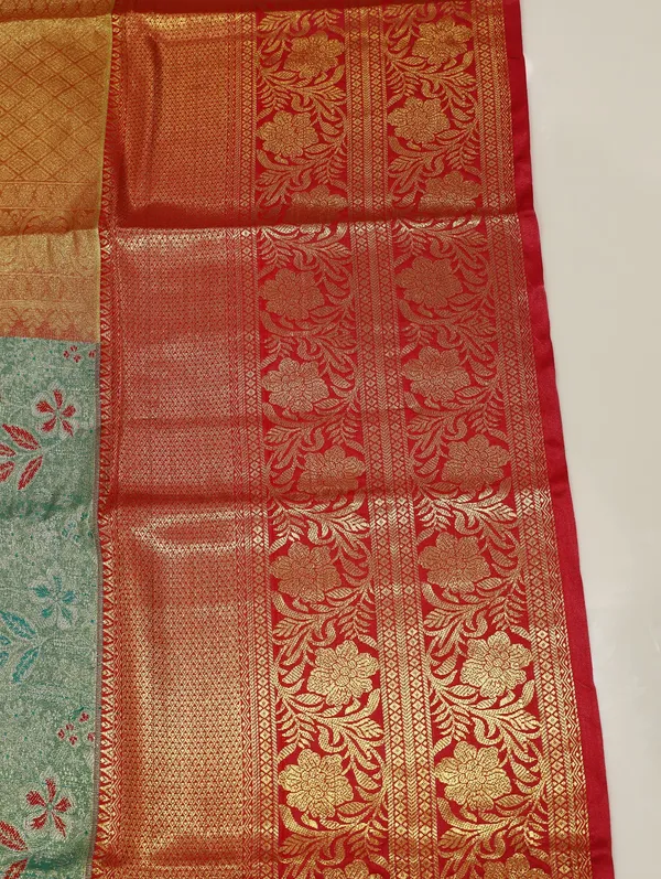 Mustard_Gold_Kanchipuram_Inspired_Semi_Silk_Saree_With_Wide_Contrast_Border
