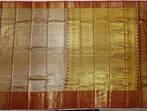 Antique_Gold_Kanchipuram_Inspired_Semi_Silk_Saree_With_Wide_Contrast_Border