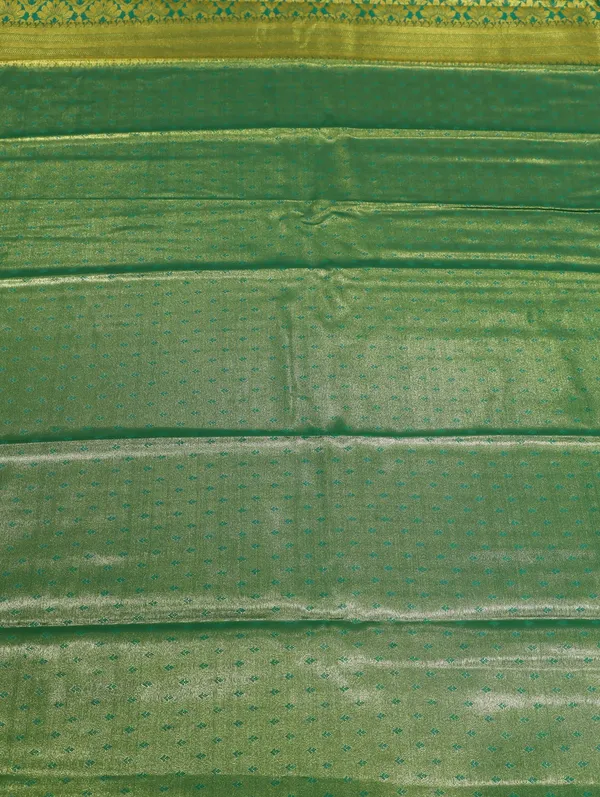 Grey_Gold_Mysore_Inspired_Semi_Silk_Saree_With_Royal_Blue_Contrast_Border
