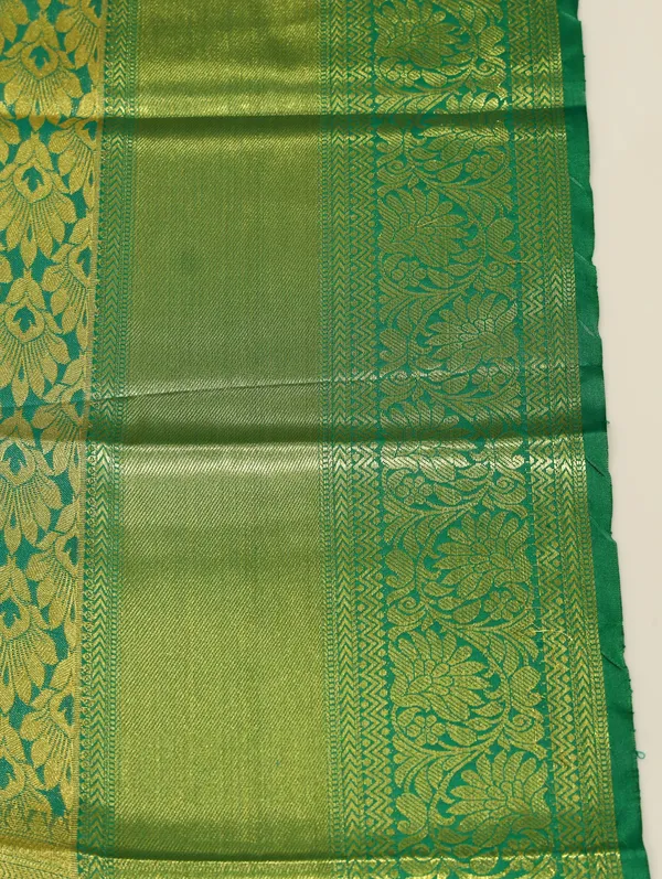 Grey_Gold_Mysore_Inspired_Semi_Silk_Saree_With_Royal_Blue_Contrast_Border