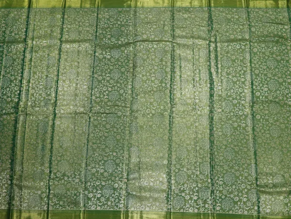 Grey_Gold_Mysore_Inspired_Semi_Silk_Saree_With_Royal_Blue_Contrast_Border