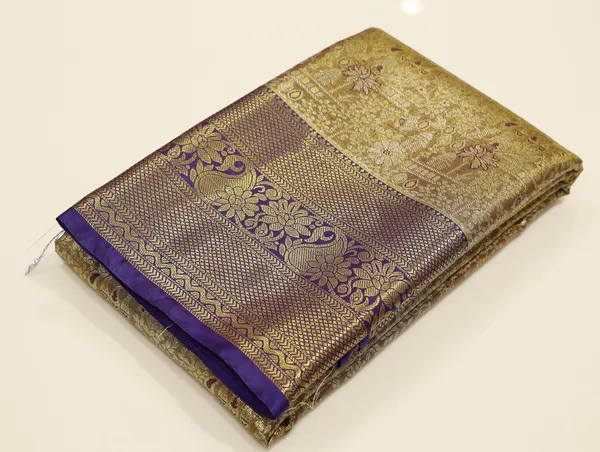 Mustard_Yellow_Kanchipuram_Inspired_Semi_Silk_Saree_With_Wide_Contrast_Border