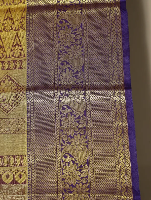 Mustard_Yellow_Kanchipuram_Inspired_Semi_Silk_Saree_With_Wide_Contrast_Border