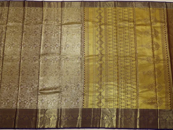 Mustard_Yellow_Kanchipuram_Inspired_Semi_Silk_Saree_With_Wide_Contrast_Border