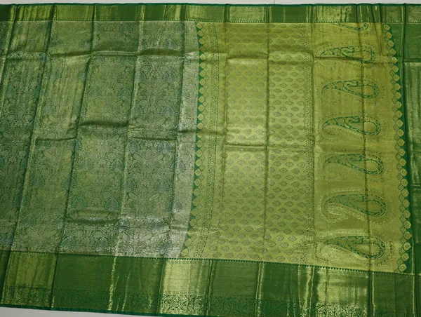 Emerald_Green_Dharmavaram_Inspired_Semi_Silk_Saree_With_Wide_Self_Border