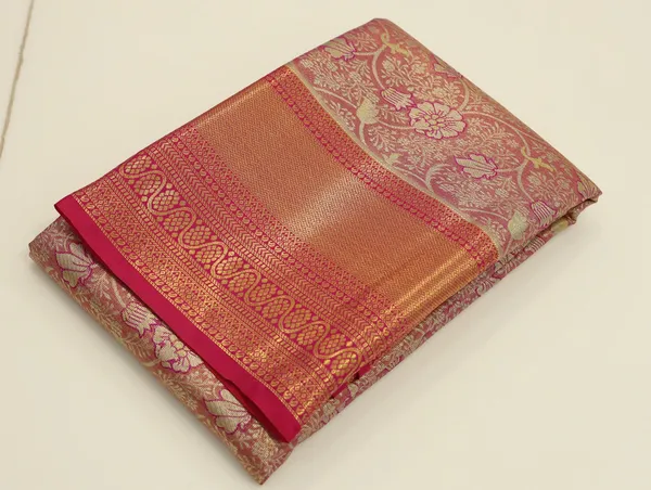 Teal_Blue_Gadwal_Inspired_Semi_Silk_Saree_With_Wide_Contrast_Border