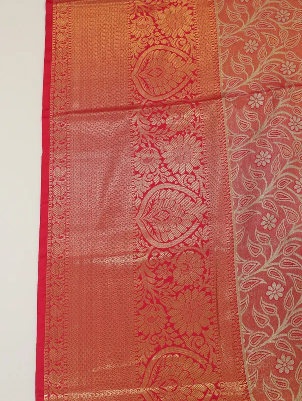 Emerald_Green_Gadwal_Inspired_Semi_Silk_Saree_With_Wide_Contrast_Border