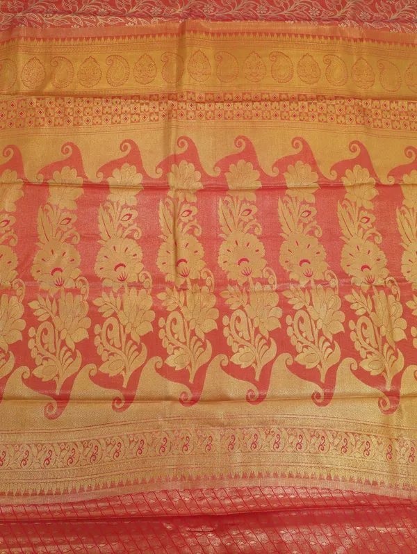 Emerald_Green_Gadwal_Inspired_Semi_Silk_Saree_With_Wide_Contrast_Border