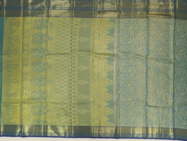 Antique_Gold_Dharmavaram_Inspired_Semi_Silk_Saree_With_Wide_Contrast_Border