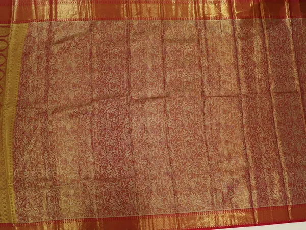 Olive_Green_Kanchipuram_Inspired_Semi_Silk_Saree_With_Wide_Self_Border