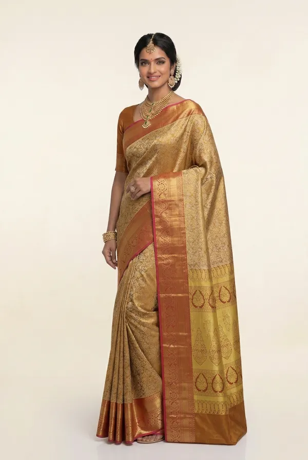 Royal_Blue_Gadwal_Inspired_Semi_Silk_Saree_With_Wide_Contrast_Border
