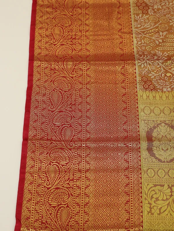 Champagne_Gold_Mysore_Inspired_Semi_Silk_Saree_With_Small_Contrast_Border