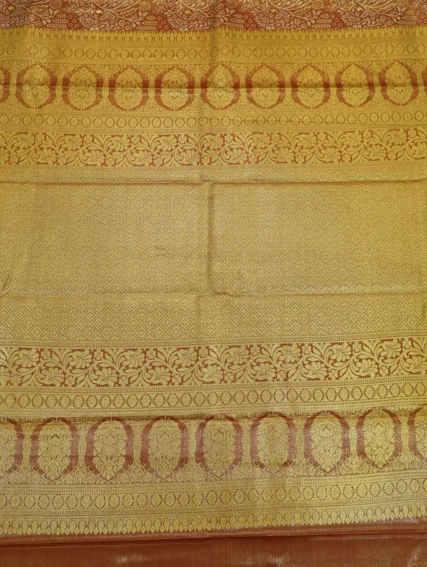 Champagne_Gold_Mysore_Inspired_Semi_Silk_Saree_With_Small_Contrast_Border