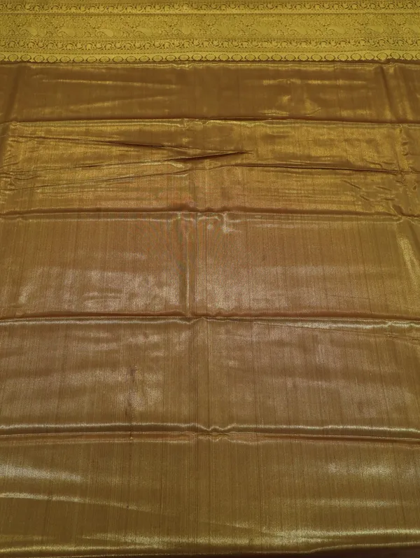 Antique_Gold_Kanchipuram_Inspired_Semi_Silk_Saree_With_Wide_Contrast_Border