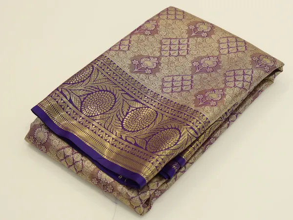 Deep_Purple_Dharmavaram_Inspired_Semi_Silk_Saree_With_Wide_Contrast_Border
