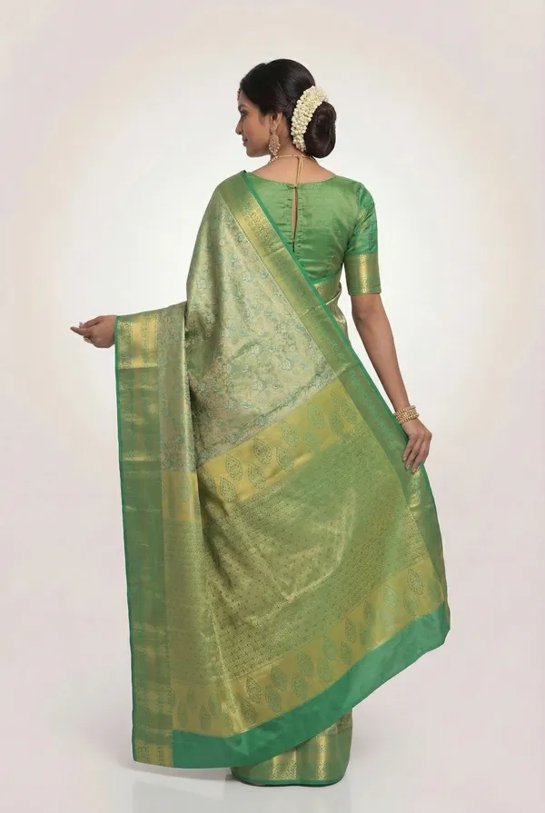 Lime_Green_Uppada_Inspired_Semi_Silk_Saree_With_Small_Self_Border
