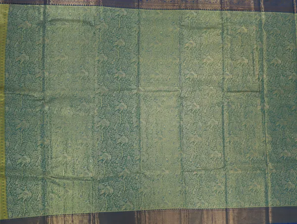Parrot_Green_Kanchipuram_Inspired_Semi_Silk_Saree_With_Wide_Contrast_Border