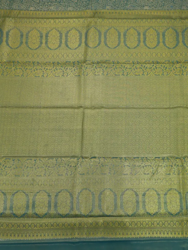 Parrot_Green_Kanchipuram_Inspired_Semi_Silk_Saree_With_Wide_Contrast_Border