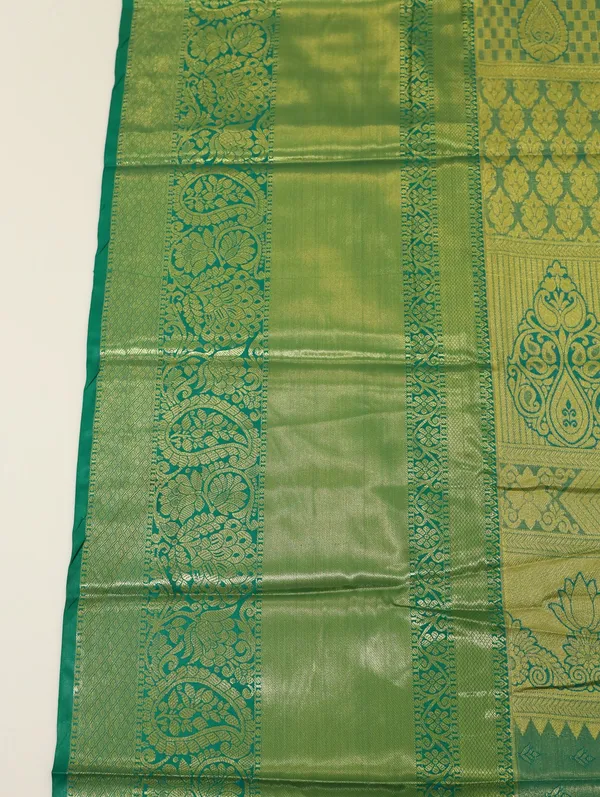 Mustard_Yellow_Dharmavaram_Inspired_Semi_Silk_Saree_With_Wide_Contrast_Border