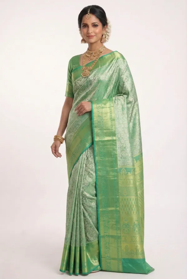 Mustard_Yellow_Dharmavaram_Inspired_Semi_Silk_Saree_With_Wide_Contrast_Border