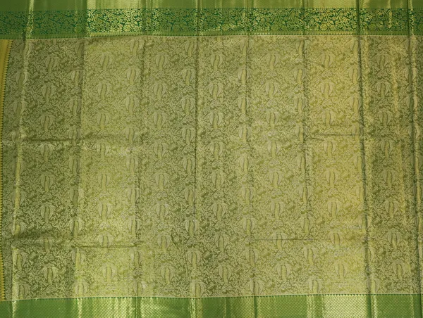 Teal_Green_Gadwal_Inspired_Semi_Silk_Saree_With_Wide_Contrast_Border