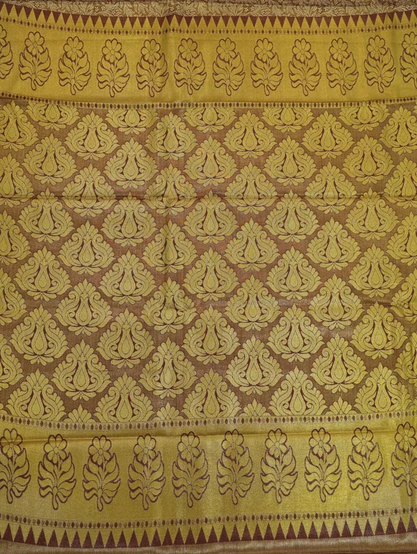 Peach_Orange_Kanchipuram_Inspired_Semi_Silk_Saree_With_Wide_Contrast_Border